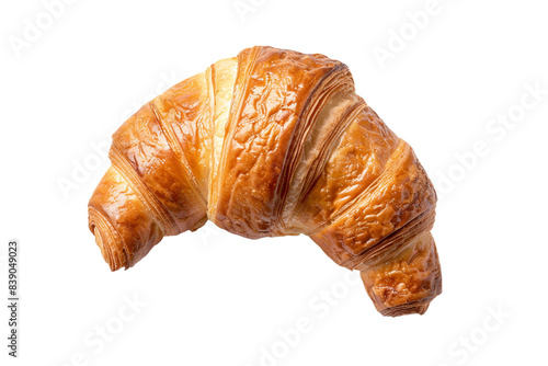 Fresh croissant isolated on transparent background