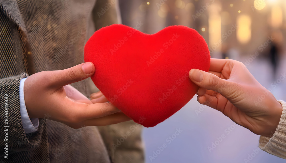Valentines Day Gift Exchange in a City Setting Valentines Day Gift Exchange in a City Setting