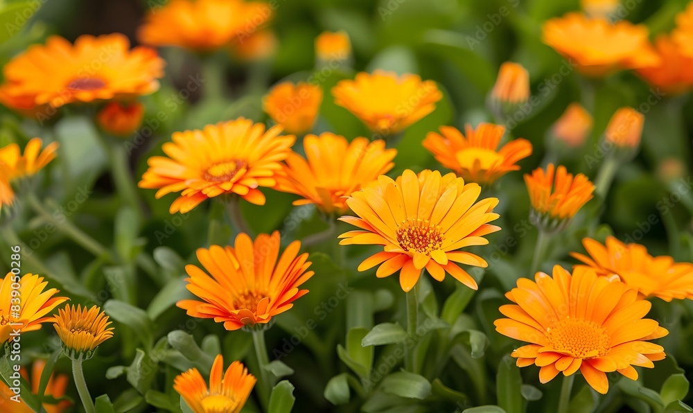Closeup view of Pretty Orange Daisy Flowers, Generative AI Closeup view of Pretty Orange Daisy Flowers, Generative AI
