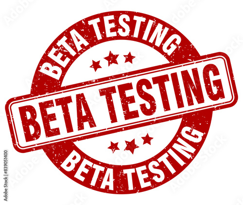 beta testing stamp. beta testing label. round grunge sign
