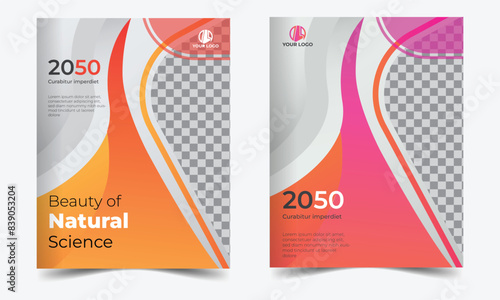Beauti of natural science Book cover template design, digital book cover vcetor design,   