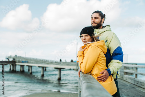 Couple on the pier in Heiligenhafen photo
