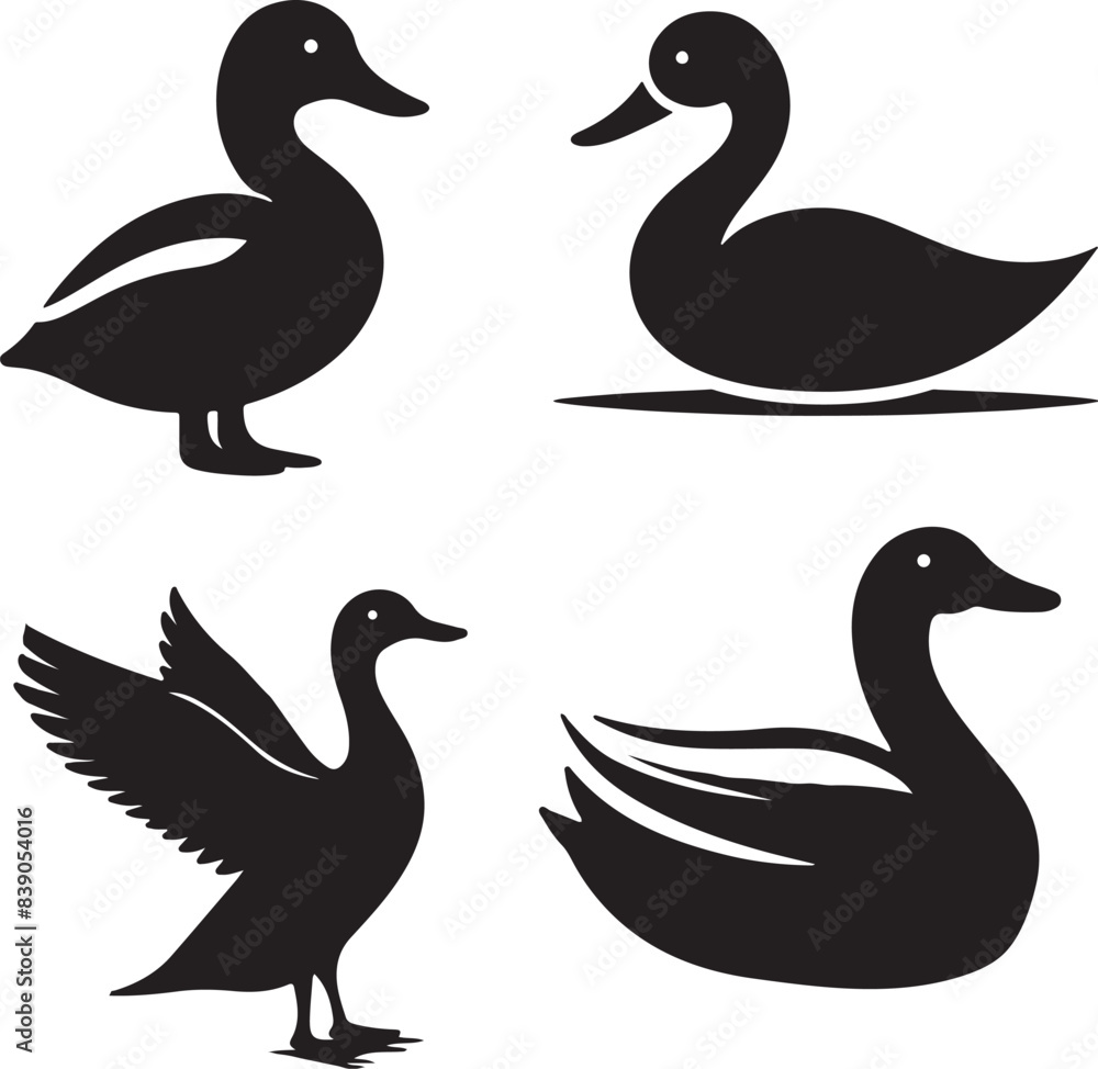 duck silhouette set.This is an editable eps vector file. duck silhouette set.This is an editable eps vector file.