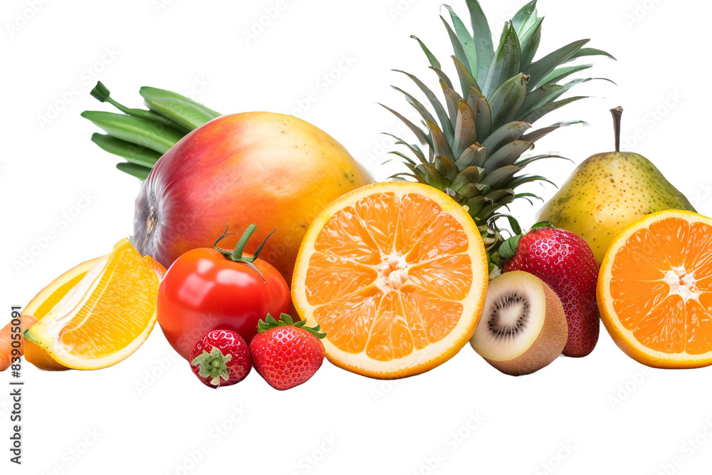 Fruit and vegetables isolated on transparent background Fruit and vegetables isolated on transparent background