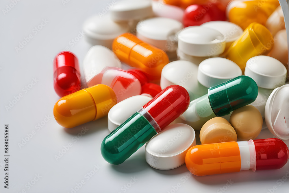 multicolor pharmaceutical pills vitamins antibiotics capsules manufacturer depen formulation