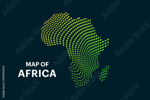 Creative style vector map of Africa with lines. Simple dotted line art Africa map abstract vector illustration isolated on dark background - EPS 10