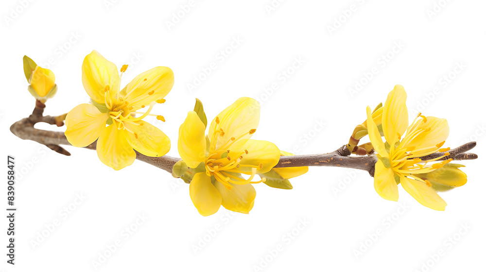 Fototapeta premium Yellow Blossoms Cutout with Transparent Background
