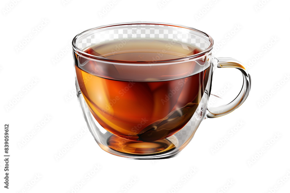 Glass cup of tea isolated on transparent background Glass cup of tea isolated on transparent background
