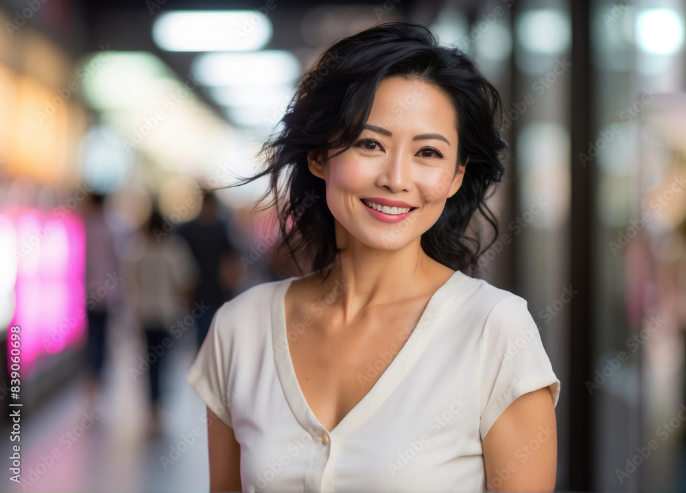 portrait of a happy young asian woman outdoor portrait of a happy young asian woman outdoor