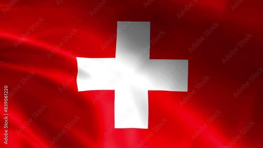 Swiss flag in the wind. Detailed fabric texture. Swiss flag in the wind. Detailed fabric texture.