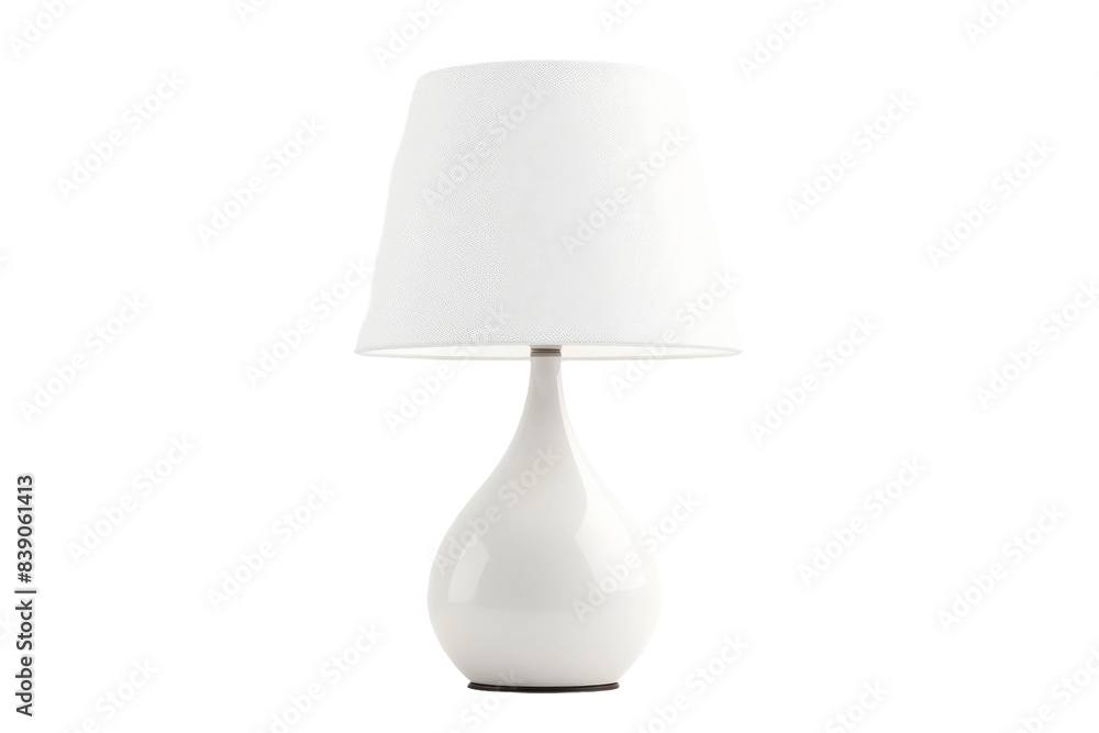 Ethereal Glow: A White Table Lamp Illuminating the Room on a White or Clear Surface PNG Transparent Background.. Ethereal Glow: A White Table Lamp Illuminating the Room on a White or Clear Surface PNG Transparent Background..