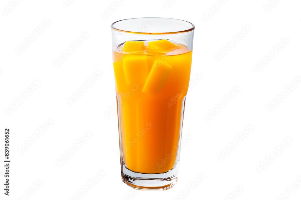 Glass of mango juice isolated on transparent background Glass of mango juice isolated on transparent background