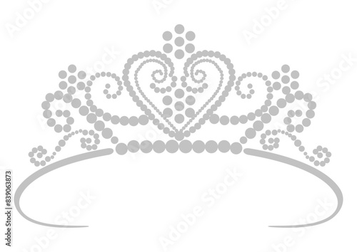 Simple crown icon made of precious stones