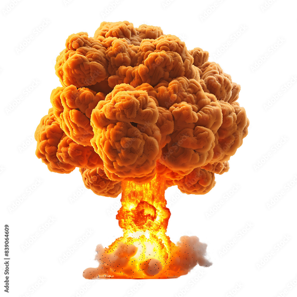 Nuclear Explosion with Mushroom Cloud Isolated on Clear Background Nuclear Explosion with Mushroom Cloud Isolated on Clear Background