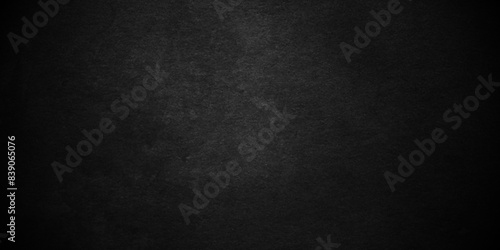 Abstract Dark Black background texture, old vintage charcoal black backdrop paper with watercolor. Abstract background with black wall surface, black stucco texture. Black gray satin dark texture. photo