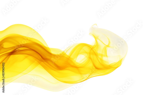 Ethereal Dance of Yellow and White Smoke on a White or Clear Surface PNG Transparent Background..