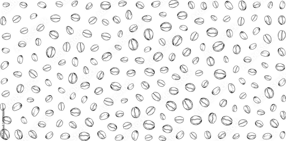 Coffee beans vector background. Coffee beans vector background.