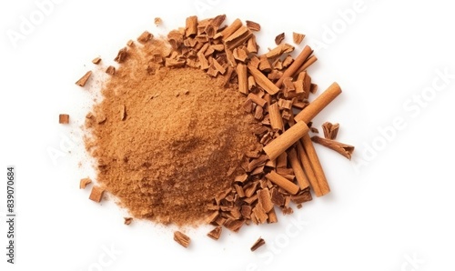 Wallpaper Mural Cinnamon and powdered form arrayed against a white background Torontodigital.ca