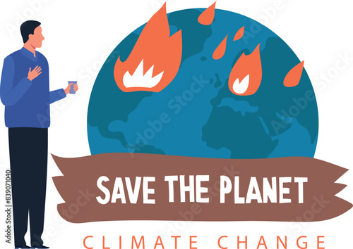 A boy talks about save the planet from climate change.