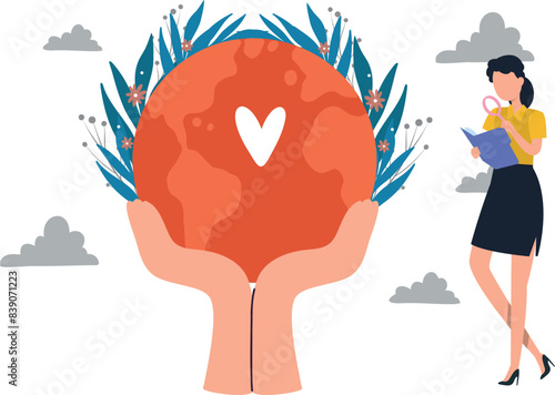 A female is looking for ways to care for the environment.