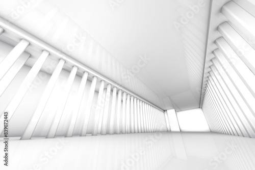 Empty white room, 3D Rendering