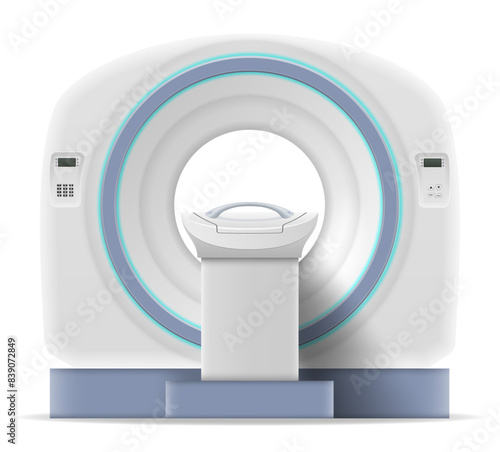 ct mri scanner machine for medical research and disease detection vector illustration