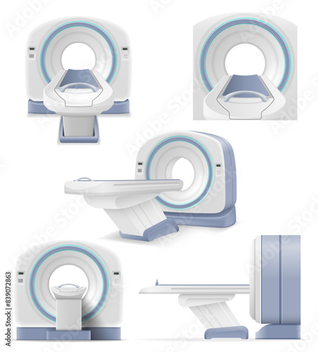 ct mri scanner machine for medical research and disease detection vector illustration