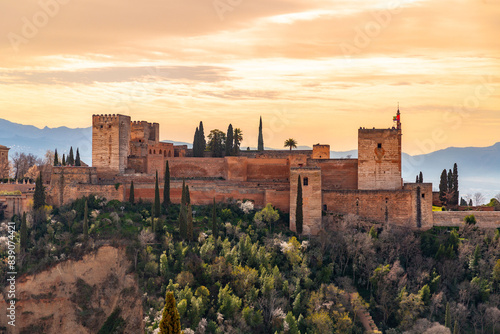 Alhambra Palace in Granada,...