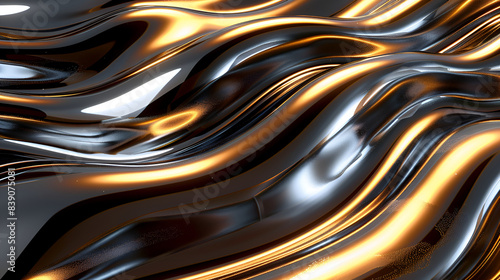 Painted background. Abstract emotional art. Modern design element. Golden metallic texture. Marble texture. 3D render