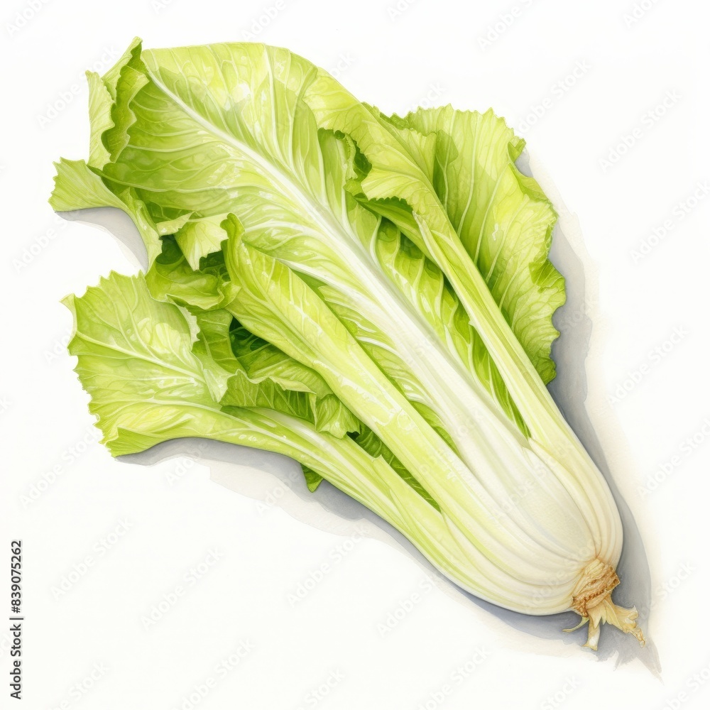 watercolor of endive on white background (AI)
