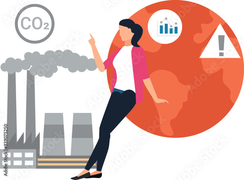 The girl is telling about the CO₂.
