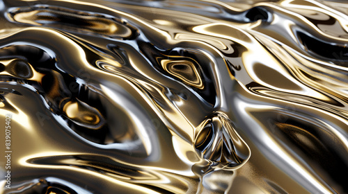 Painted background. Abstract emotional art. Modern design element. Golden metallic texture. Marble texture. 3D render