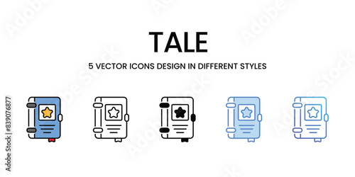 Tale icons vector set stock illustration.