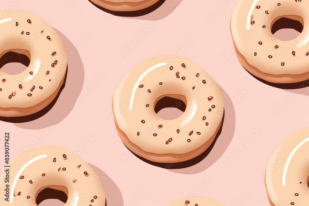 Obraz premium Jam donuts bagel food text.