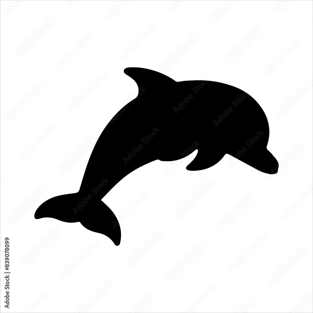 Dolphin jumping silhouette isolated on white background. Dolphin icon vector illustration design. Dolphin jumping silhouette isolated on white background. Dolphin icon vector illustration design.