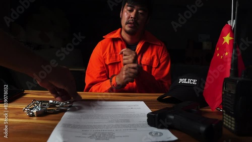 Prisoner giving evidence in interrogation room