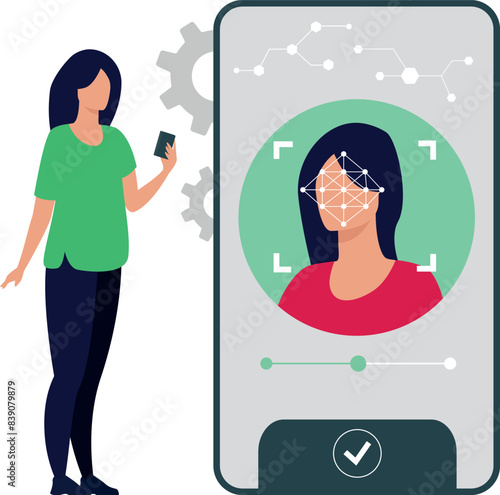 Girl is using mobile.
