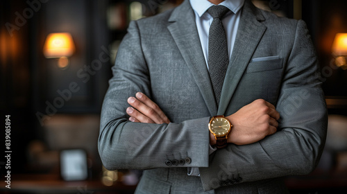 businessman cross arm