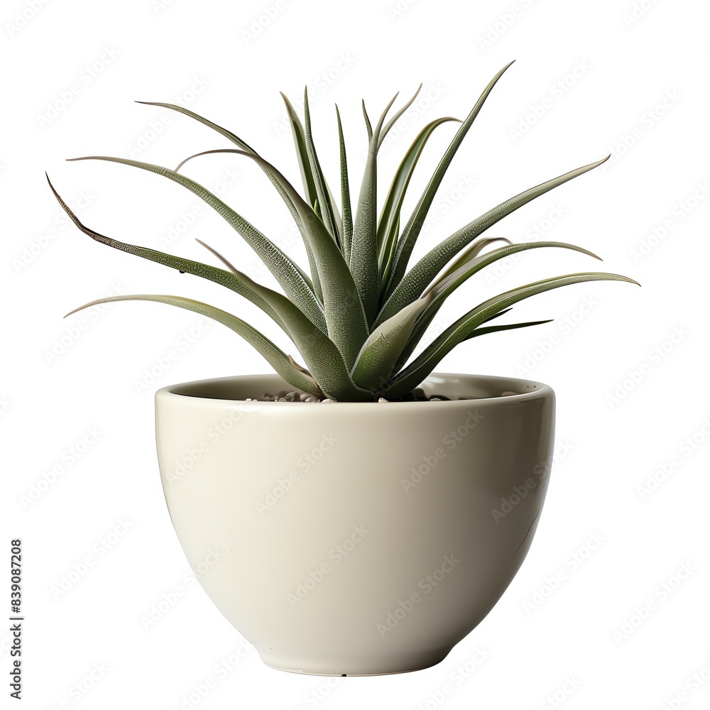 Minimalist potted succulent plant in a white ceramic pot, isolated on white background, perfect for indoor decor and design inspiration. Minimalist potted succulent plant in a white ceramic pot, isolated on white background, perfect for indoor decor and design inspiration.