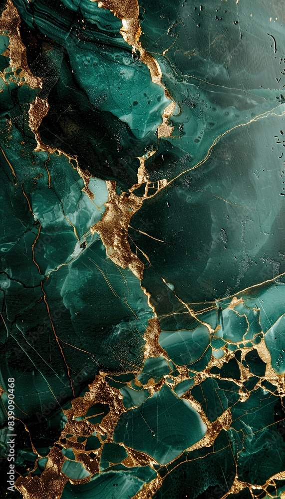 Elegant dark green marble texture with intricate gold veins, perfect ...