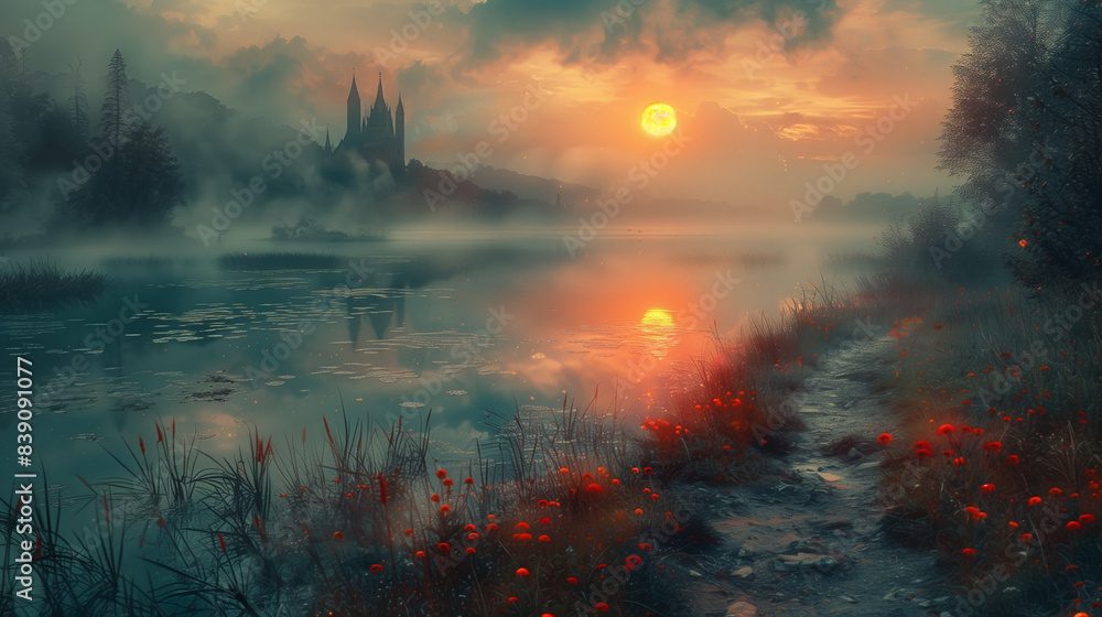 Obraz premium landscape of medieval