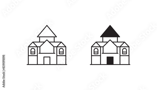 Palace icon design with white background stock illustration