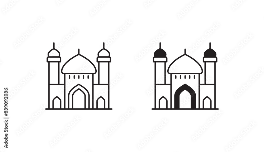 Mosque icon design with white background stock illustration Mosque icon design with white background stock illustration