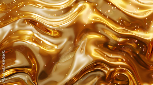 Liquid gold black liquid wavy shiny background 3D rendered, oily gold texture 3D background,Abstract orange background with smooth lines in it.
