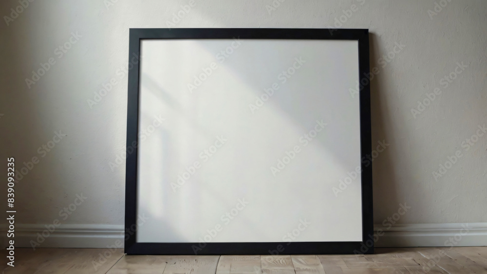 Blank Framed Canvas Mockup On The Ground White Wall Blank Framed Canvas Mockup On The Ground White Wall