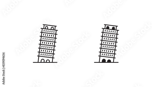 Pisa icon design with white background stock illustration