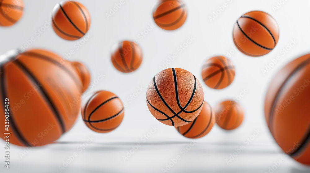 The basketball is orange and black, and it is floating in the air against a white background.Generative AI The basketball is orange and black, and it is floating in the air against a white background.Generative AI