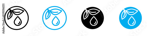 Essentials oil drop icon vector set collection for web