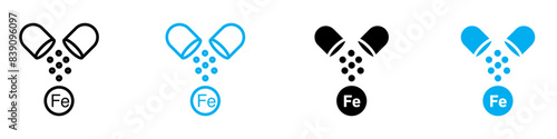 Iron capsule icon vector set collection for web