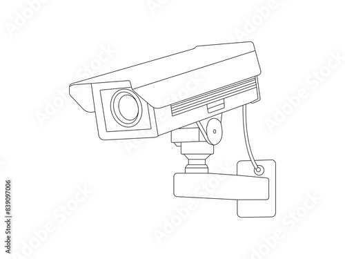CCTV security camera Outline icon vector. CCTV security camera vector design and illustration. CCTV security camera Outline isolated white background